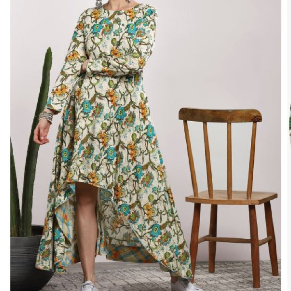 Multicoloured Printed Maxi Dress